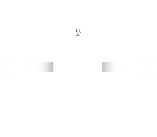 Place phone on the rail beside the rack, mic facing the table